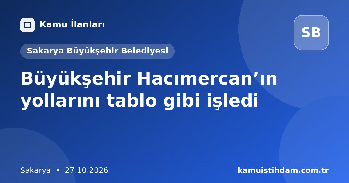 Büyükşehir Hacımercan’ın yollarını tablo gibi işledi - Sakarya Büyükşehir Belediyesi