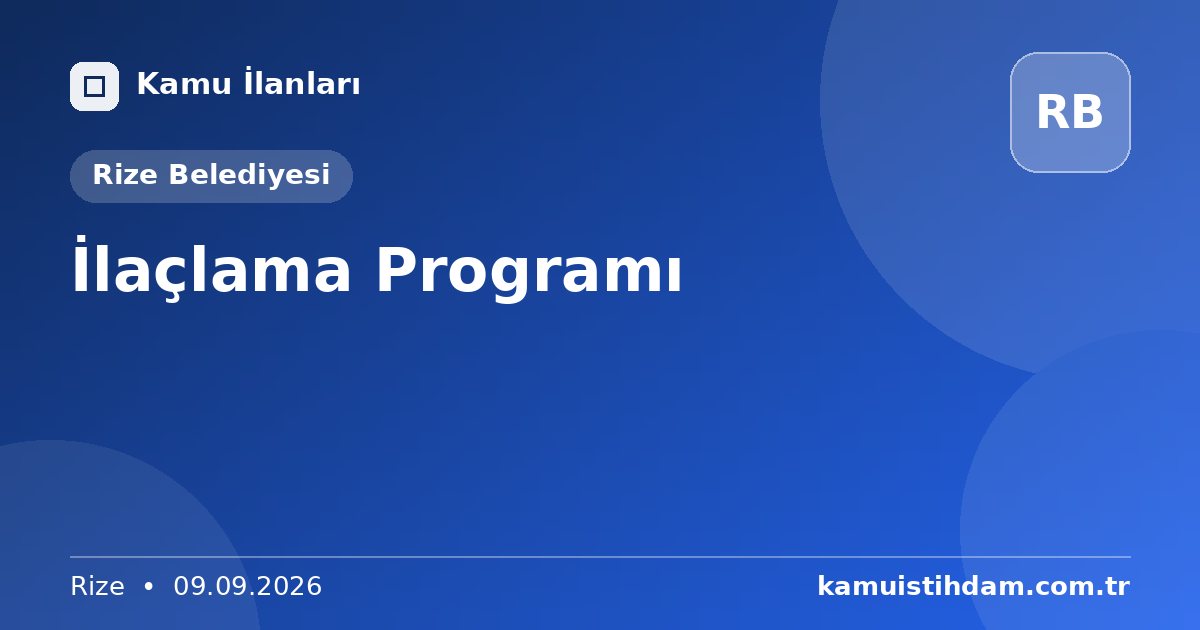 İlaçlama Programı - Rize Belediyesi