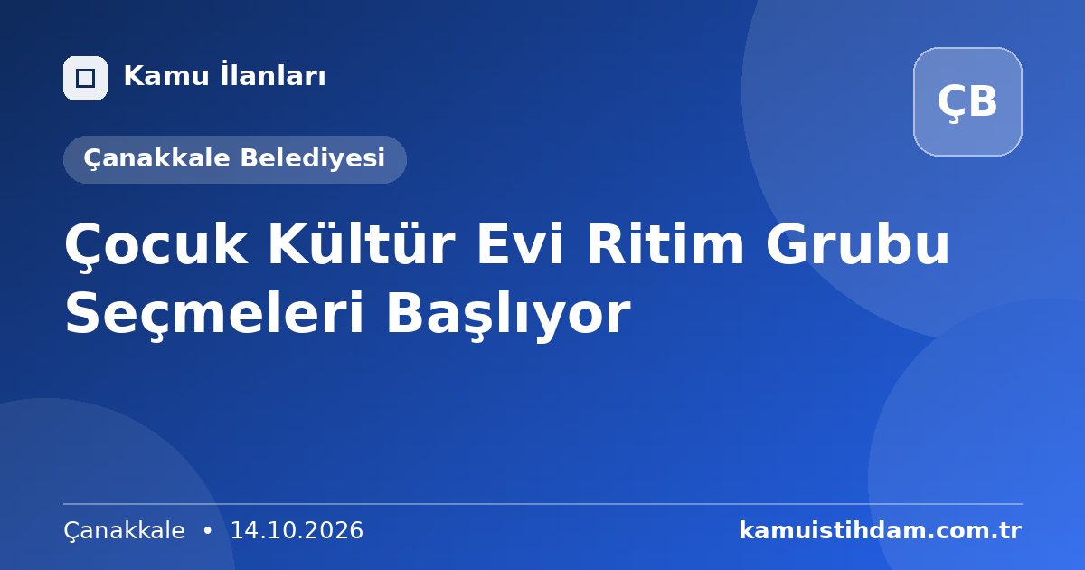 Çocuk Kültür Evi Ritim Grubu Seçmeleri Başlıyor - Çanakkale Belediyesi