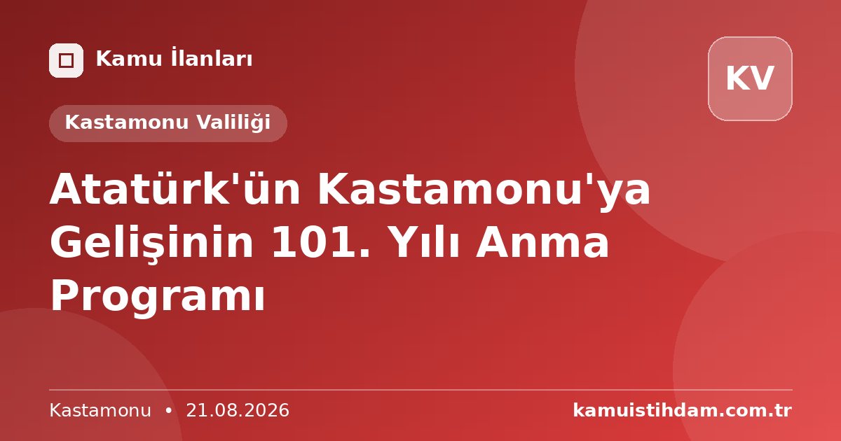 Atatürk'ün Kastamonu'ya Gelişinin 101. Yılı Anma Programı - Kastamonu Valiliği
