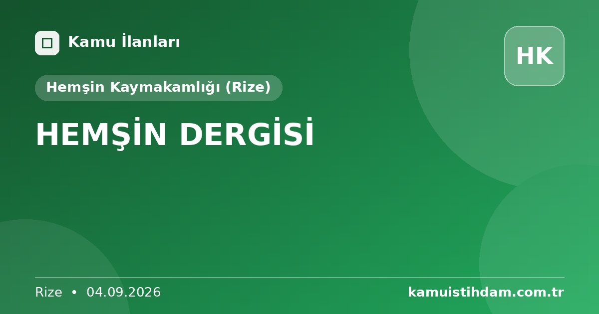 HEMŞİN DERGİSİ - Hemşin Kaymakamlığı (Rize)